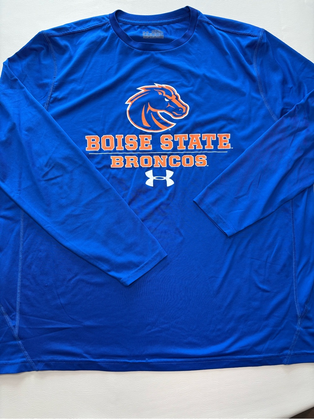 NCAA Under Armour Boise State Broncos Royal Blue Long Sleeve Tee with Orange